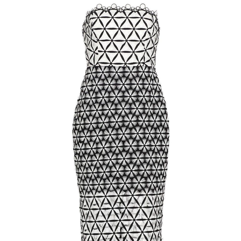 Milly  Geometric Star Lace Midi-Dress